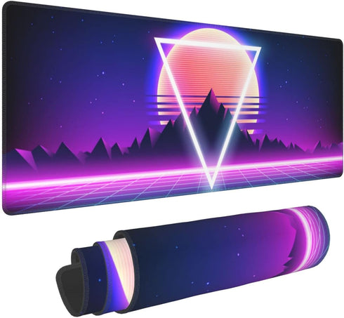 Retro Vaporwave Gaming Mouse Pad Cool Desk Mat Synthwave Neon Large XL Long Extended Pads Big Mousepad for Home Office Decor Accessories...