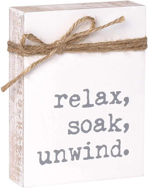 Mini 4" Jute Rope Block Sign (Relax)...