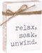 Mini 4" Jute Rope Block Sign (Relax)...