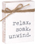 Mini 4" Jute Rope Block Sign (Relax)...
