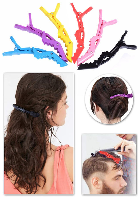 AKOAK 6 PCS Professional Anti slip Crocodile Clip - Large Styling Hair Clip for Women's Thick Hair, Dyeing or Hair Care Partition Positioning Clip...