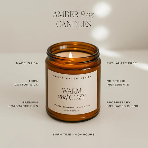Sweet Water Decor Fall Candles for Home Scented - Hand Poured Soy Wax Autumn Candles with Apple & Cinnamon Scent - 40 Hour Burn Time Long Lasting ...