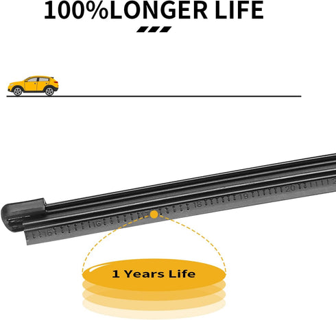 Rear Wiper Blade, HOSONIC 15G Rear Windshield Wiper Blade,15 inch blade fit for Ford Edge, Original Equipment Replacement, All-season Rear Blades ...