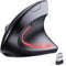 Bluetooth and 2.4G (2-in-1) Rechargeable Wireless Mouse, Ergonomic Vertical Design, 1000/1200/1600 DPI, 6 Silent Buttons, for Laptop, Computer, PC...