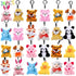 24 Pack Mini Plush Animals Toys, Small Stuffed Animal Plush Keychain Set for Goodie Bag Fillers, Easter Basket Stuffers, Easter Party Favors, Clas...