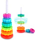 Spinning Stacking Toys - Rainbow Tower, Kids Stackable Spinning Toy, Educational Toy for Toddlers 1-3, Strong ABS Plastic, Color & Shape Recogniti...