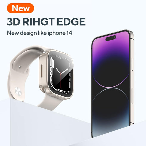 2 Pack 2 in 1 Waterproof Case for Apple watch Series SE SE2 6 5 4 40mm, Straight Edge PC Front & Back Bumper with Tempered Glass Screen Protector ...