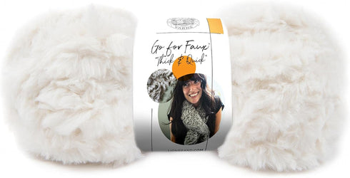 Lion Brand Yarn (1 Skein) Go for Faux Thick & Quick Bulky Yarn, Baked Alaska...