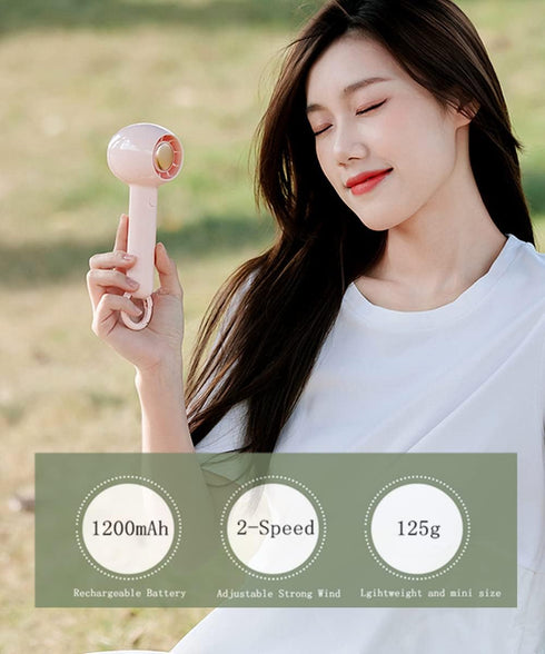 Handheld Mini Fan,Portable USB Rechargeable Fan,Hidden Blades,2 Adjustable Speed Strong Wind,Small Personal Fan Pocket Desktop Table Quiet Hand wi...