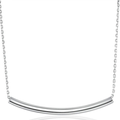 Balance Tube Bar Necklace - 925 Sterling Silver Bar Pendant Necklaces Simple Womens Jewelry Necklace Birthday Gifts for Women...