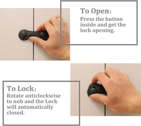 Cabinet Locks for Babies and Child Safety, 4 Pack Childproof Latches with Adhesive for Drawer Cupboards Closet and Pantry Door, Baby Proofing Frid...