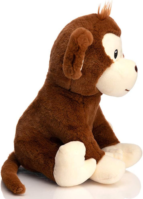 HollyHOME Plush Monkey Stuffed Animals Cute Monkey Toys Birthday Gifts for Kids 12 Inch Brown...
