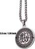 Engraved islam Muslim Quran Allah stainless steel necklace with 60 cm chain...