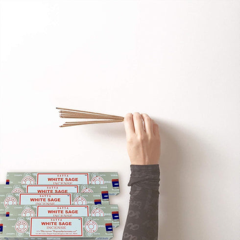 Satya Nag Champa White Sage Incense sticks-12packs x 15grams by Satya (White Sage)...