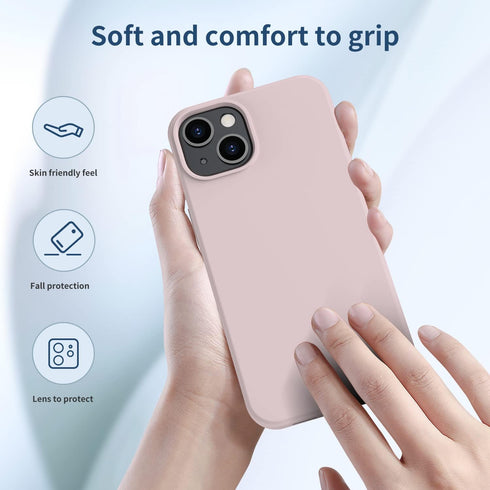 FUNMIKO Compatible with iPhone 14 Case with Screen Protector,Silky Liquid Silicone Case, Scratch Proof Soft Microfiber Lining,Slim Fit Shockproof ...