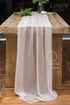 Ling's Moment 10Ft Nude Sheer Chiffon Like Table Runner Champagne Tulle Table Runner with Silver Sparkle for Elegant Wedding Rustic Boho Party Bri...