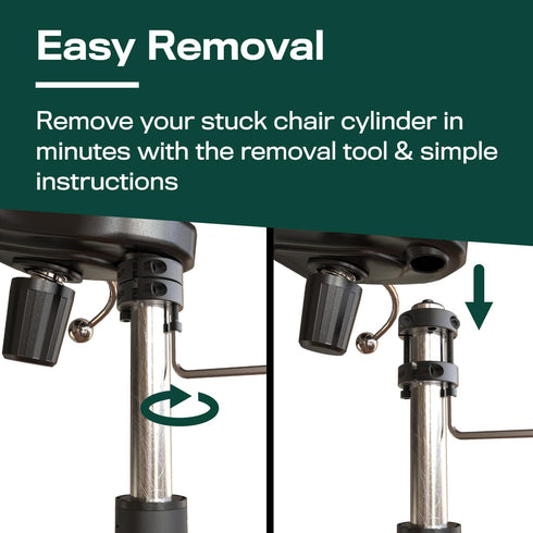 Office Chair Cylinder Removal Tool (As Seen On PBS) for Heavy Duty Pneumatic Gas Lift Piston for Desk Chairs and Gaming Chairs - Universal Fit...