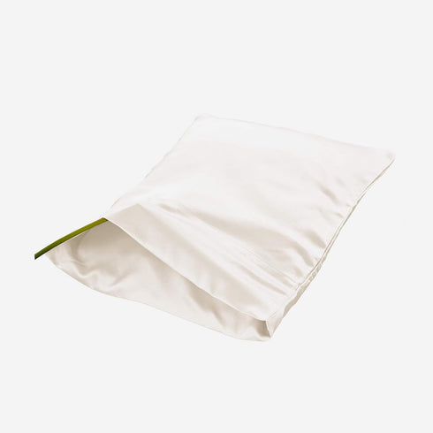 Lilysilk 100% Mulberry Silk Travel Pillowcase Pillow Cover, Ivory, 15" x 22"...