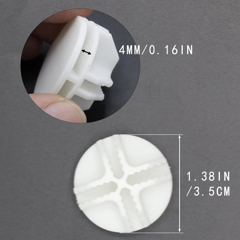 24-Pack Plastic Grid Organizer Connectors for Modular Closet Storage and Metal Grid Shelving Units, White Wire Cube Connectors with 1.42" OD and 0...