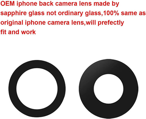 2 Set Original Back Rear Camera Lens Glass Replacement for iPhone 12 and iPhone 12 Mini with pre-Installed Adhesive and Reparing Toolkit...