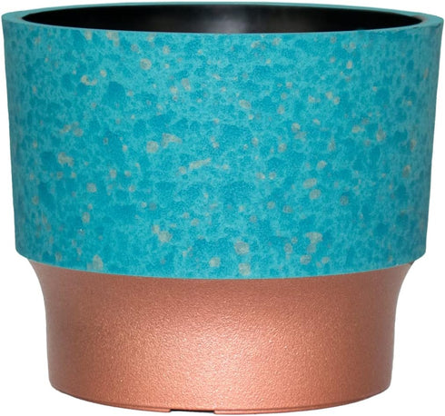 The HC Companies 7 Inch Sprite Round Planter - Small Plastic Plant Pot with Drainage for Indoor Outdoor Plants, Turquoise...