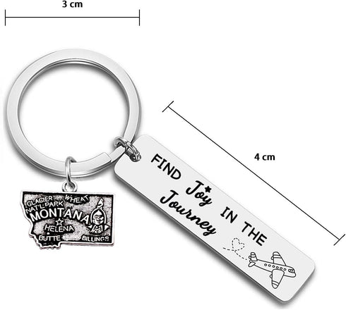 JJTZX Find Joy in The Journey Keychain USA State Map Key Ring Congratulations Gift for Her Retirement Gifts for Women...