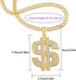 Gold Necklace Chain for Men with Dollar Sign, Bling Gold Plated Hip Hop Dollar Necklace Pendant Rhinestone Jewelry Punk Style...