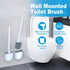 Toilet Brush, Silicone Toilet Brush, Toilet Bowl Brush and Holder Set, Floor Standing, Wall Mounted without Drilling, White...