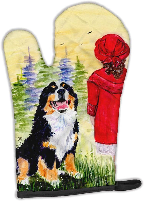 Caroline's Treasures SS8531OVMT Little Girl with her Bernese Mountain Dog Oven Mitt Heat Resistant Thick Oven Mitt for Hot Pans and Oven, Kitchen ...