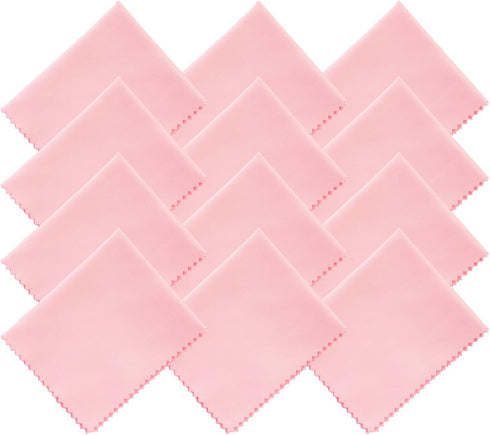Glasses Cleaner Cloth - Microfiber Cloth for Eyeglasses, Lenses, Cameras, Screens, Cell Phone, LCD TV Screens and More - 6"x7" (Pink, 12 Pack)...