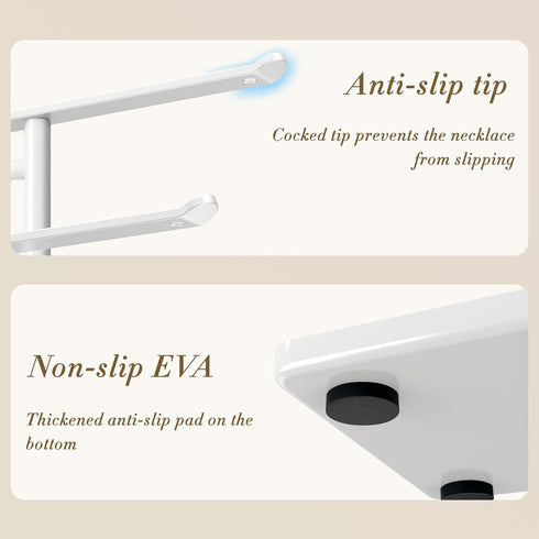 Jewelry Holder Organizer Stand - Adjustable Jewelry Tree 17.5" Height (Max), Jewlery Hanger for Necklaces, Bracelets, Earrings, Stainless, White...