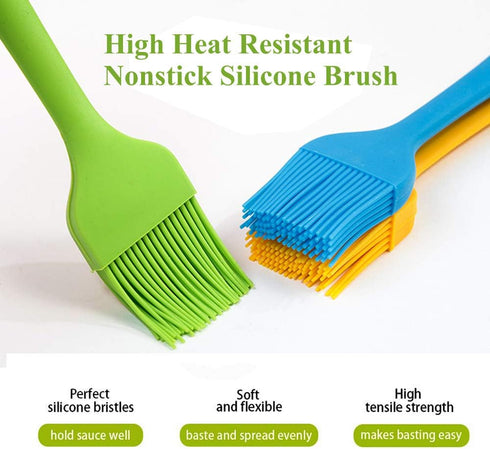 Basting Brush + Large Spatula Silicone Pastry Baking BBQ Sauce Marinade Meat Glazing Oil Brush Heat Resistant, Kitchen Cooking Baste Pastries Cake...