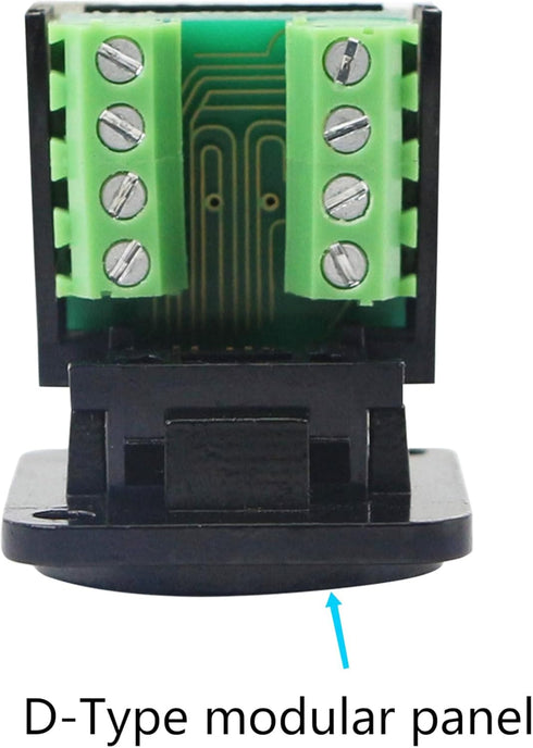 RJ45/8P8C D-Type Panel Mount Ethernet Extender Cat5E Terminal Solderless Network Adapter Keystone Jack Crimping Data Female Connector with Screw...