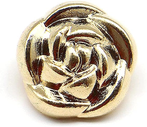 Golden Electroplated Metal Rose Shank Sewing Buttons 20 Pcs - 18mm, 23/32"...