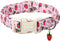 ARING PET Summer Dog Collar-Cute Pink Dog Collar for Small Dogs, Adjustable Strawberry Bees Print Pet Collars Puppy Collar for Small Medium Large ...