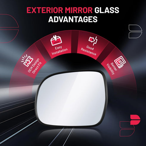 BDFHYK Driver Left Side Heated Mirror Glass Compatible with Lexus 2004-2006 RX330, 2007-2009 RX350, 2006-2009 RX400h Side View Exterior Mirror wit...