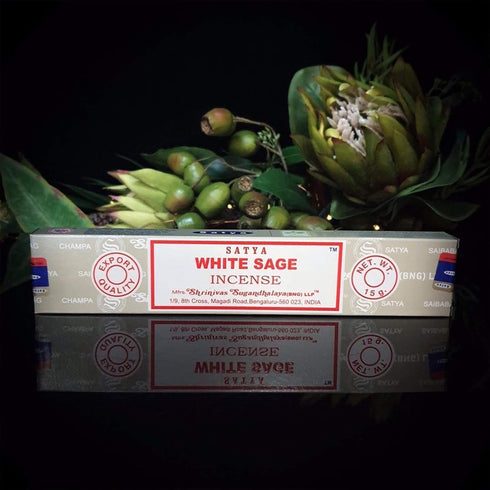 Satya Nag Champa White Sage Incense sticks-12packs x 15grams by Satya (White Sage)...