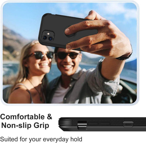 for iPhone 11 Case, with Built in Screen Protector Heavy Duty Drop Protection, Full Body Rugged Shockproof Dust Proof 3- Layer Tough Protective Ph...