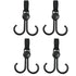 4 Pack Hooks for Baby Stroller, Black Mommy Clips, Universal and Adjustable Hooks for Bags Durable Hold 20lbs...