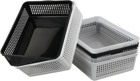Pack of 6 Plastic File Storage Organizer Tray Basket, A4 Paper Storage Basket...