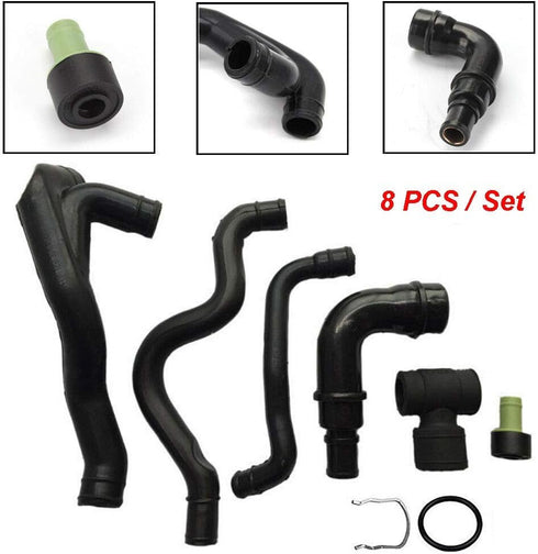06A103213F Engine Crankcase Breather Hose Fit for Jetta for Audi VW 1.8T MK4 (8Pieces)...
