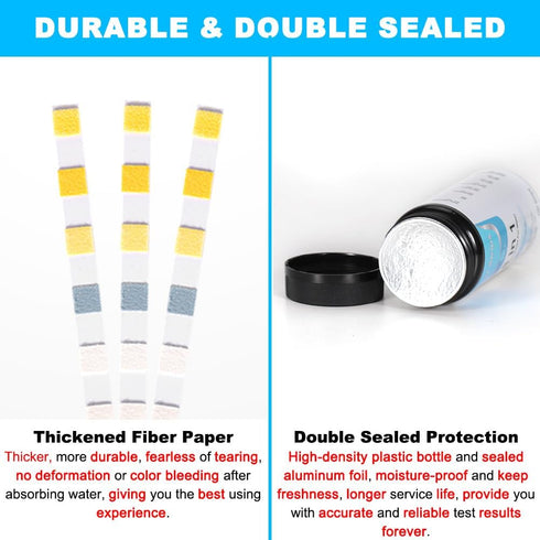 8 in 1 Aquarium Test Kit Fish Tank Test Strips Accurate Water Quality Testing Strips for Ammonia PH Total Alkalinity Carbonate Hardness Free Chlor...