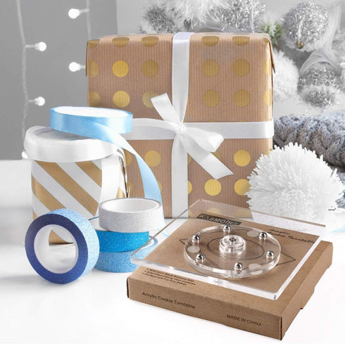 Cookie Decorating Turntable, Sugar Cake Cookie Decorating Supplies Kit-with Anti-Slip Silicone Mat,Turns Smoothly Easy Control and Convenient,5.7 ...