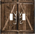 Farmhouse Antler Barn Door 2 Gang Double Toggle Light Switch Cover Decorative Wall Plate Electrical Faceplate For Country Farm Bathroom Home Livin...
