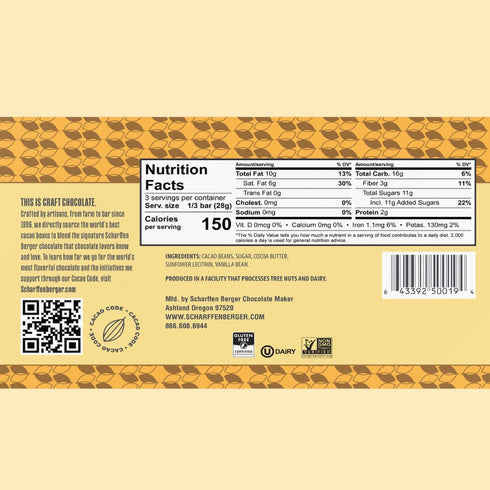 SCHARFFEN BERGER 62% Cacao Semisweet Dark Chocolate Bar, 3 Ounce...