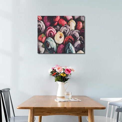 TISHIRON Paint by Numbers for Adults, Beautiful Flowers Paint by Numbers, 16X20 Inch Flameless Blossom Floristic Painting by Number with Paint Bru...