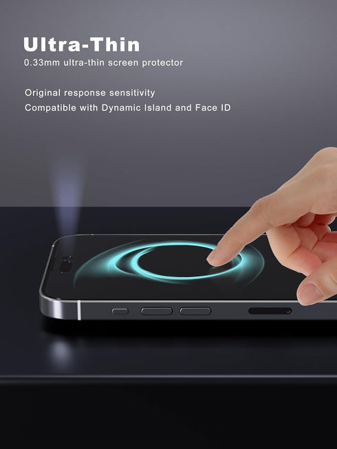 2 Pack Matte Screen Protector for iPhone 14 Pro Max 6.7 Inch, Anti-Fingerprint & Anti Blue Light Screen Protector Tempered Glass Easy Installation...