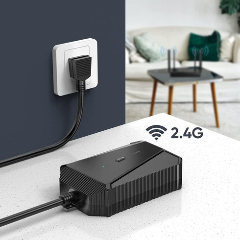 Outdoor Smart WiFi Plug, 2.4 GHz Wi-Fi Timer with 2 Grounded Outlet Wireless Remote Control by App, Compatible with Alexa, Google Assistant & IFTT...