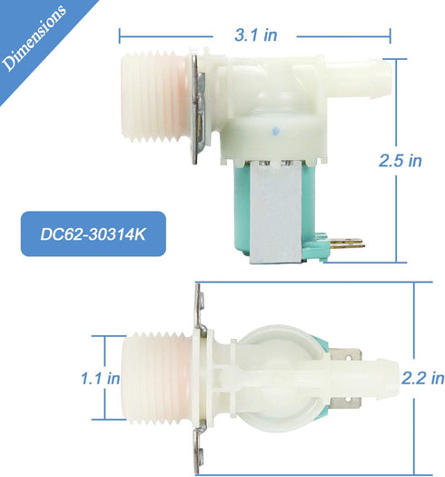 DC62-30312J & DC62-30314K Washer Cold and Hot Side Water Valve Set Replacement for Kenmore Samsung Washer 1810145 DC62-30314H AP4204535 by TOMOON
