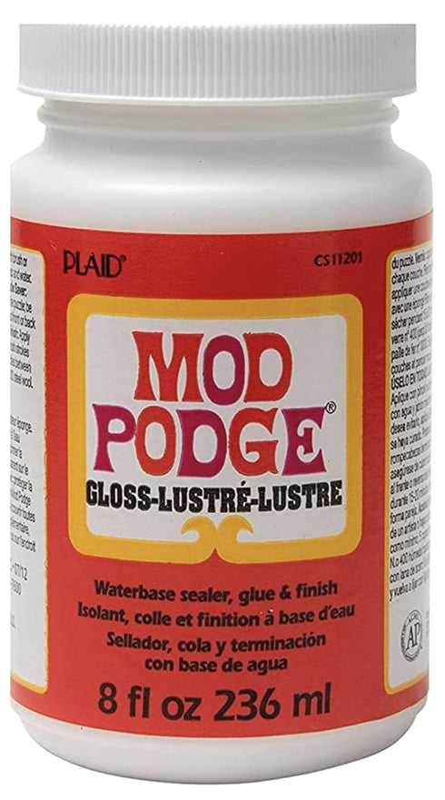 Decoupage Kit | Set 8oz Bottles of Mod Podge Waterbase Sealer/Glue/Finish (Matte + Gloss Finish) | 4pk Foam Brush Set...